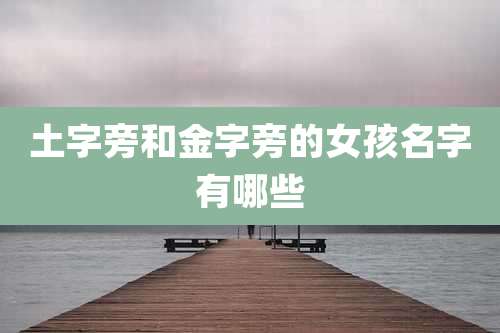 土字旁和金字旁的女孩名字有哪些