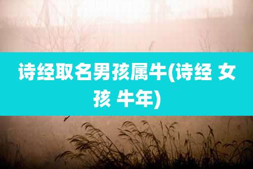 诗经取名男孩属牛(诗经 女孩 牛年)