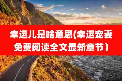 幸运儿是啥意思(幸运宠妻免费阅读全文最新章节）