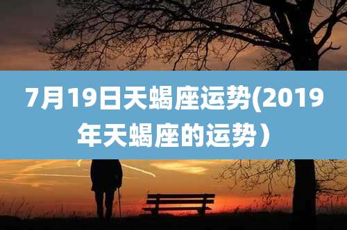 7月19日天蝎座运势(2019年天蝎座的运势)