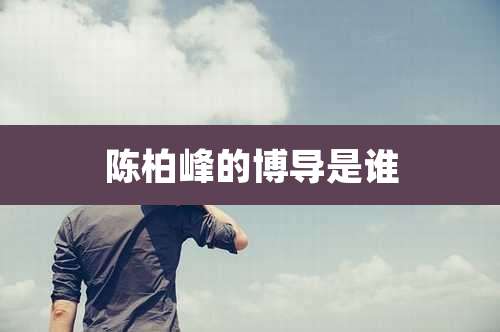 陈柏峰的博导是谁