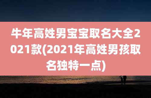牛年高姓男宝宝取名大全2021款(2021年高姓男孩取名独特一点)