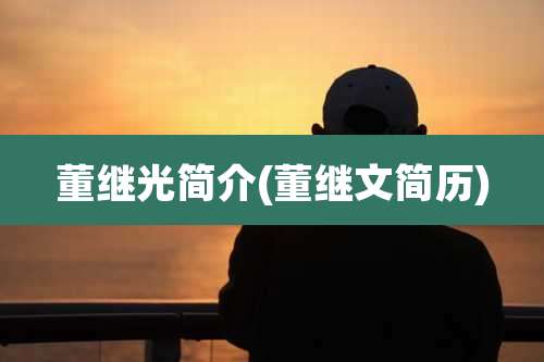 董继光简介(董继文简历)