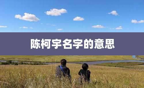 陈柯宇名字的意思