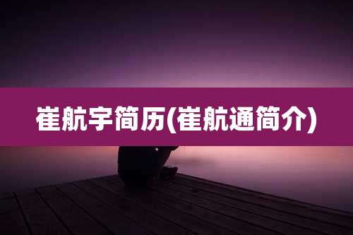 崔航宇简历(崔航通简介)