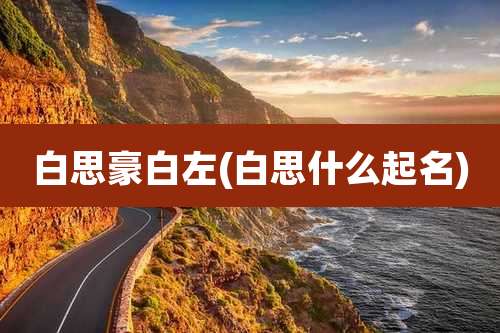 白思豪白左(白思什么起名)