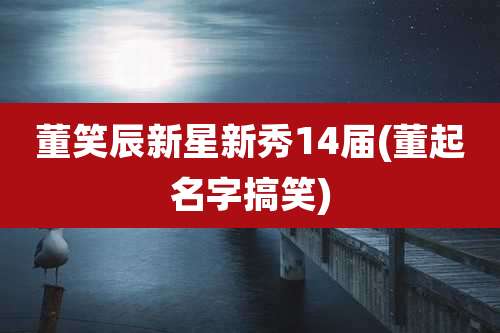 董笑辰新星新秀14届(董起名字搞笑)