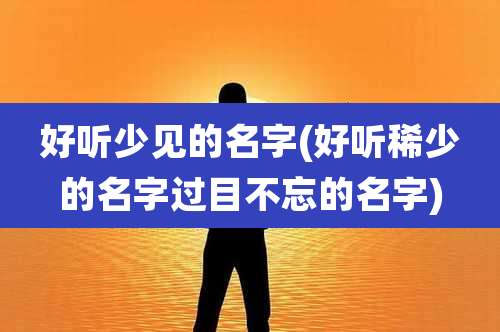 好听少见的名字(好听稀少的名字过目不忘的名字)