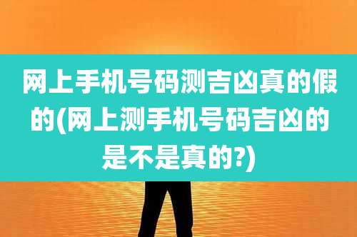 网上手机号码测吉凶真的假的(网上测手机号码吉凶的是不是真的?)