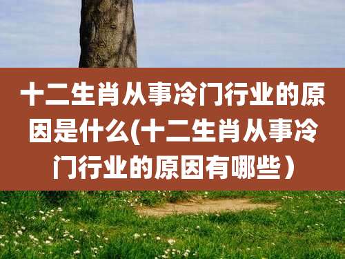 十二生肖从事冷门行业的原因是什么(十二生肖从事冷门行业的原因有哪些)