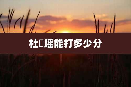 杜玥瑶能打多少分