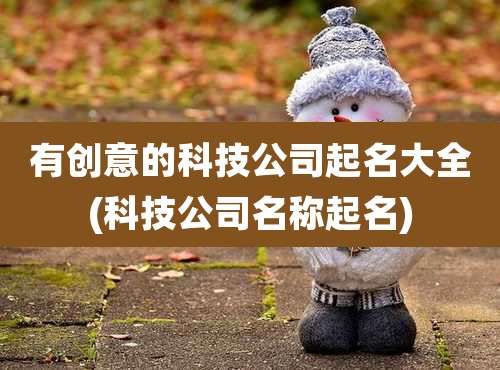 有创意的科技公司起名大全(科技公司名称起名)