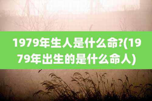 1979年生人是什么命?(1979年出生的是什么命人)