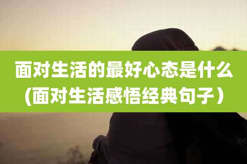 面对生活的最好心态是什么(面对生活感悟经典句子)