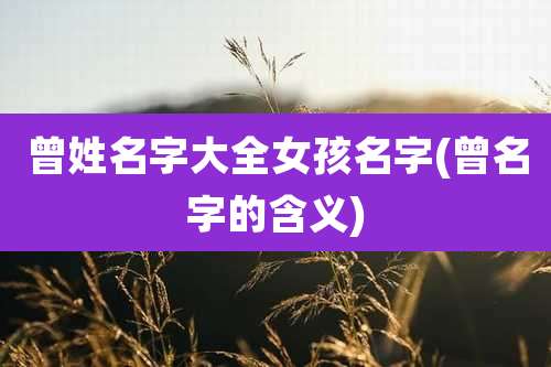 曾姓名字大全女孩名字(曾名字的含义)