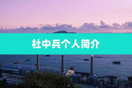 杜中兵个人简介