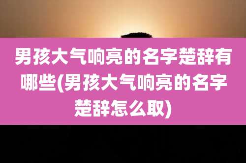 男孩大气响亮的名字楚辞有哪些(男孩大气响亮的名字楚辞怎么取)