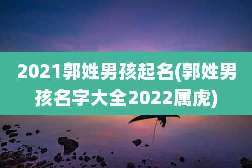 2021郭姓男孩起名(郭姓男孩名字大全2022属虎)
