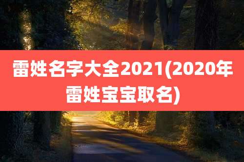 雷姓名字大全2021(2020年雷姓宝宝取名)