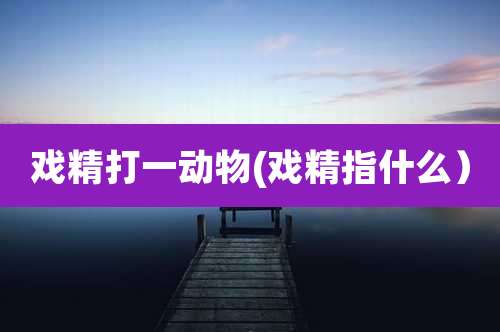 戏精打一动物(戏精指什么）