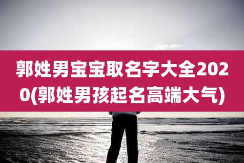 郭姓男宝宝取名字大全2020(郭姓男孩起名高端大气)