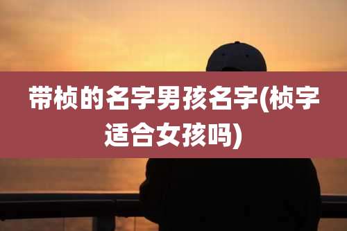 带桢的名字男孩名字(桢字适合女孩吗)