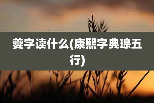 夔字读什么(康熙字典琮五行)