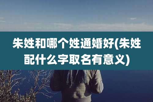 朱姓和哪个姓通婚好(朱姓配什么字取名有意义)