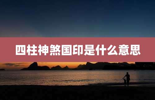 四柱神煞国印是什么意思