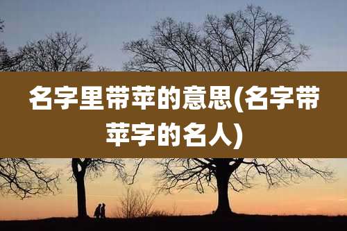 名字里带苹的意思(名字带苹字的名人)