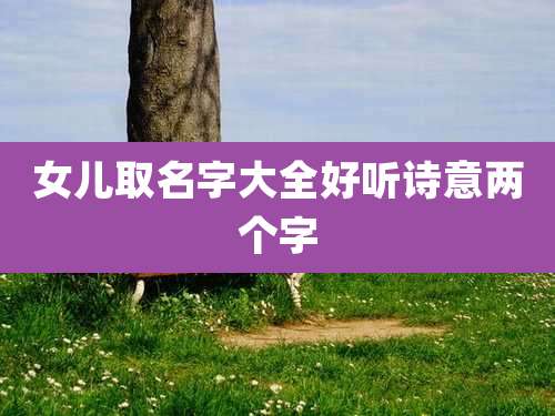女儿取名字大全好听诗意两个字