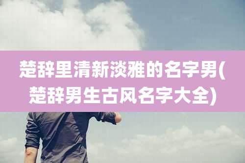 楚辞里清新淡雅的名字男(楚辞男生古风名字大全)