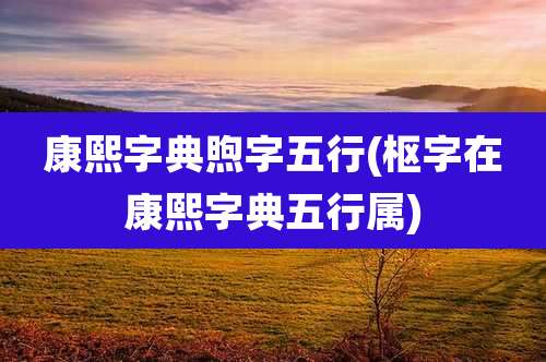 康熙字典煦字五行(枢字在康熙字典五行属)