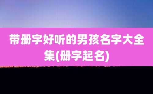 带册字好听的男孩名字大全集(册字起名)