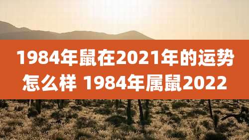 1984年鼠在2021年的运势怎么样 1984年属鼠2022