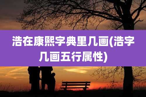 浩在康熙字典里几画(浩字几画五行属性)