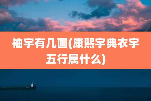 袖字有几画(康熙字典衣字五行属什么)