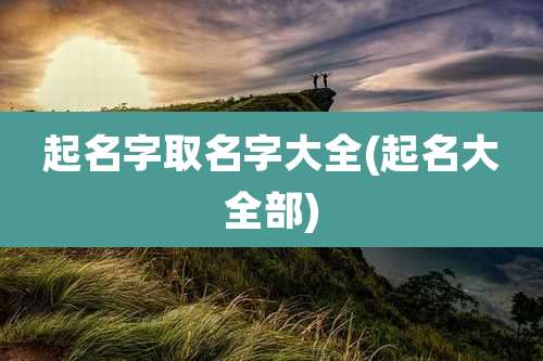 起名字取名字大全(起名大全部)
