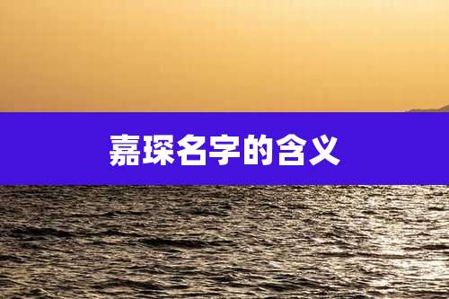 嘉琛名字的含义