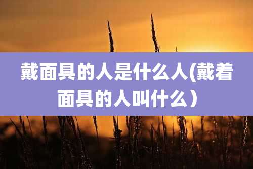 戴面具的人是什么人(戴着面具的人叫什么)