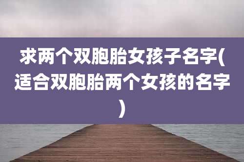 求两个双胞胎女孩子名字(适合双胞胎两个女孩的名字)