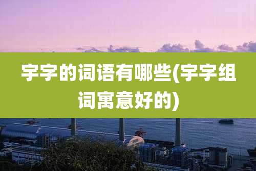 宇字的词语有哪些(宇字组词寓意好的)