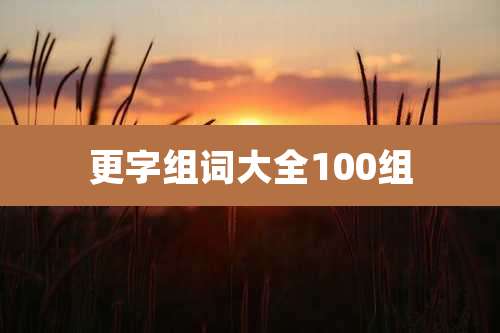 更字组词大全100组