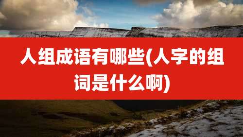 人组成语有哪些(人字的组词是什么啊)