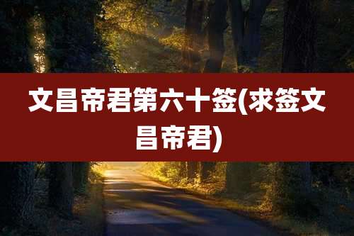 文昌帝君第六十签(求签文昌帝君)