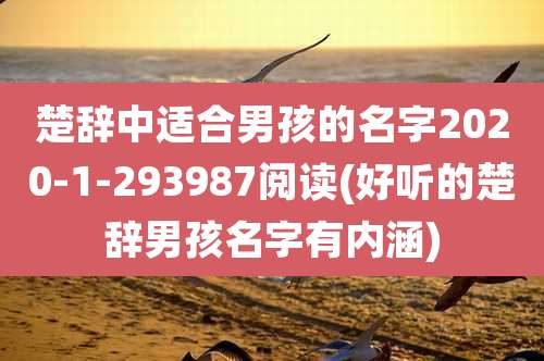 楚辞中适合男孩的名字2020-1-293987阅读(好听的楚辞男孩名字有内涵)