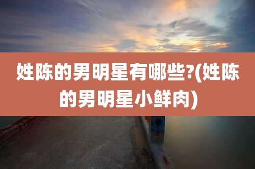 姓陈的男明星有哪些?(姓陈的男明星小鲜肉)