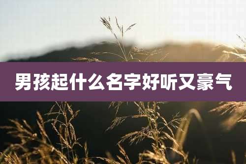 男孩起什么名字好听又豪气