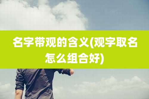 名字带观的含义(观字取名怎么组合好)