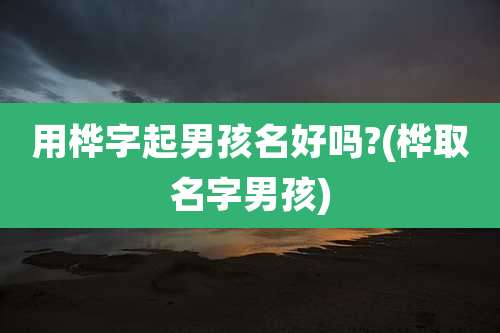 用桦字起男孩名好吗?(桦取名字男孩)